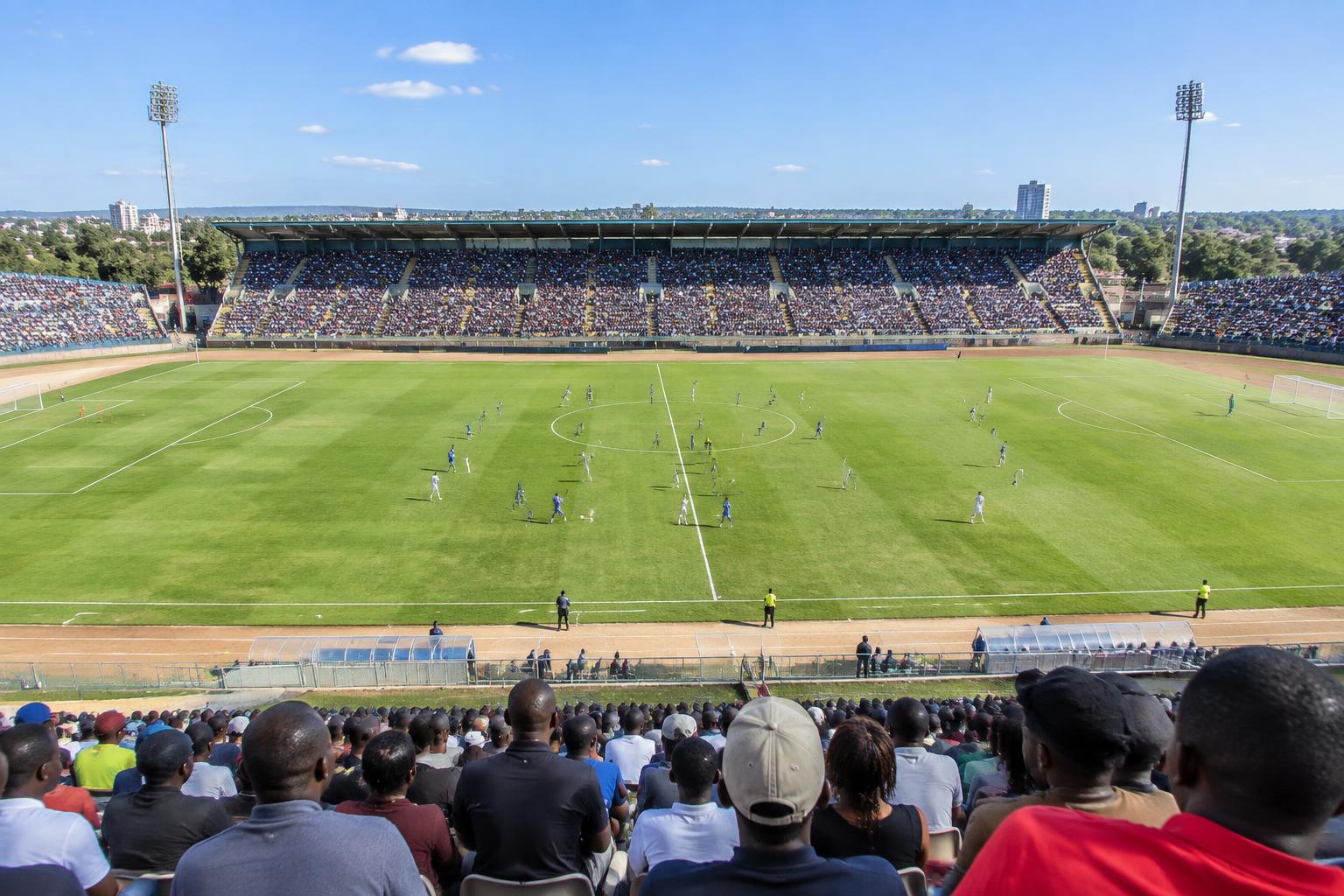 Illustrative pitch view from stadium seating